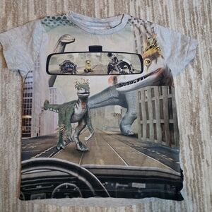 Molo Light Grey Dino City Drive Tee Size 4